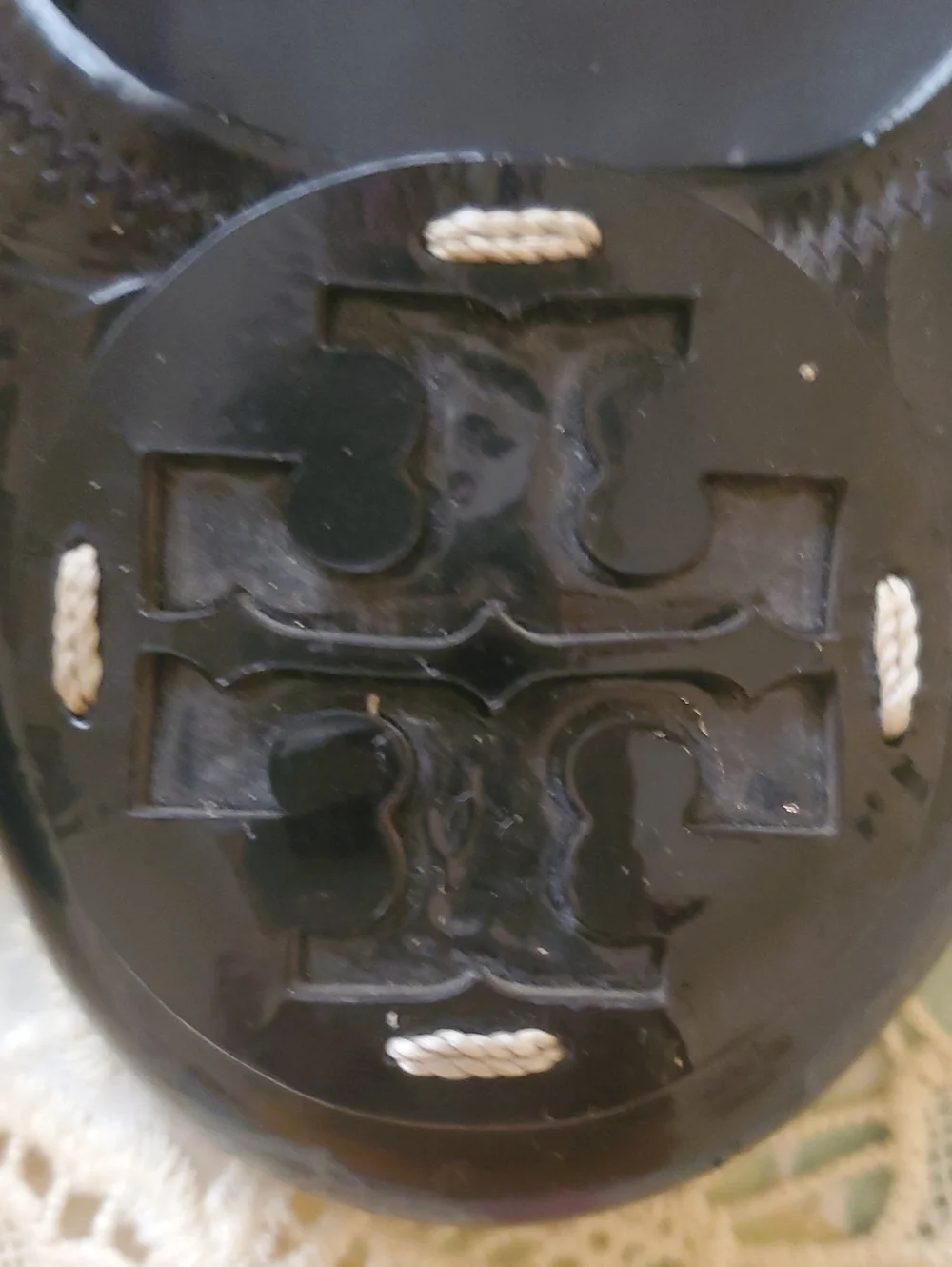 Tory Burch Black Patent Logo Ballet Flats